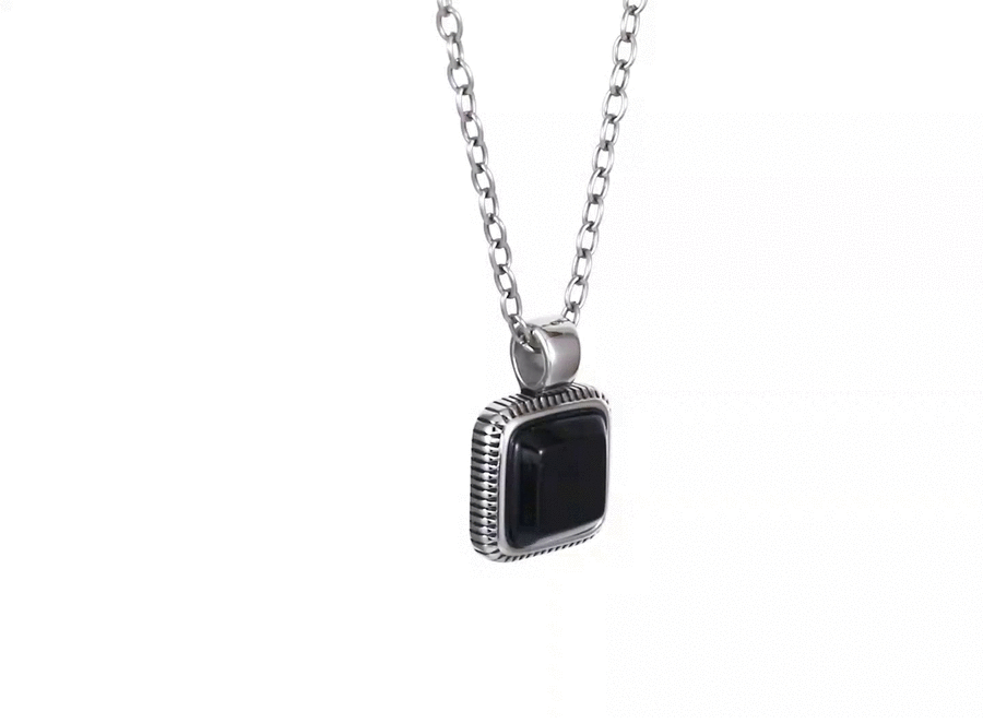 PSS1331 STAINLESS STEEL PENDANT WITH SQUARE STONE