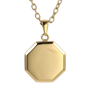 AAB Co. Stainless Steel Octagonal Pendant – 14K Gold Finish