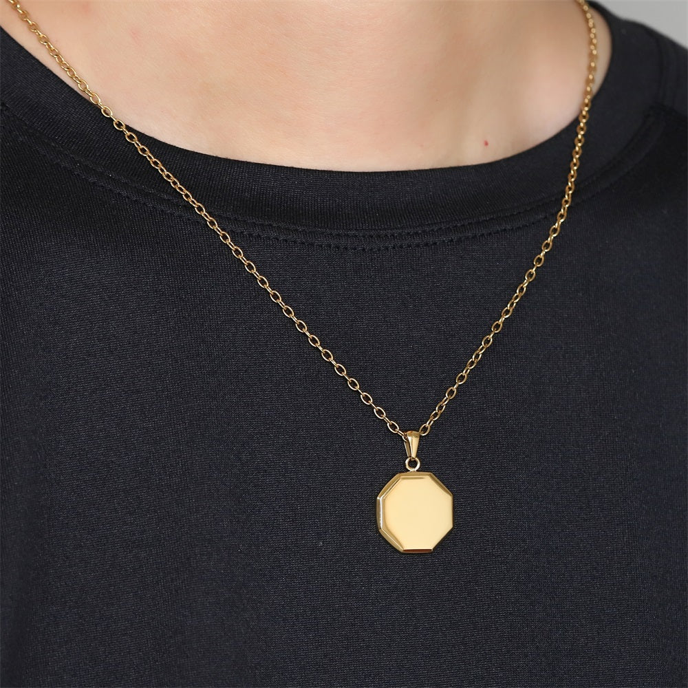 PSS1333 STAINLESS STEEL  OCTAGONAL PENDANT
