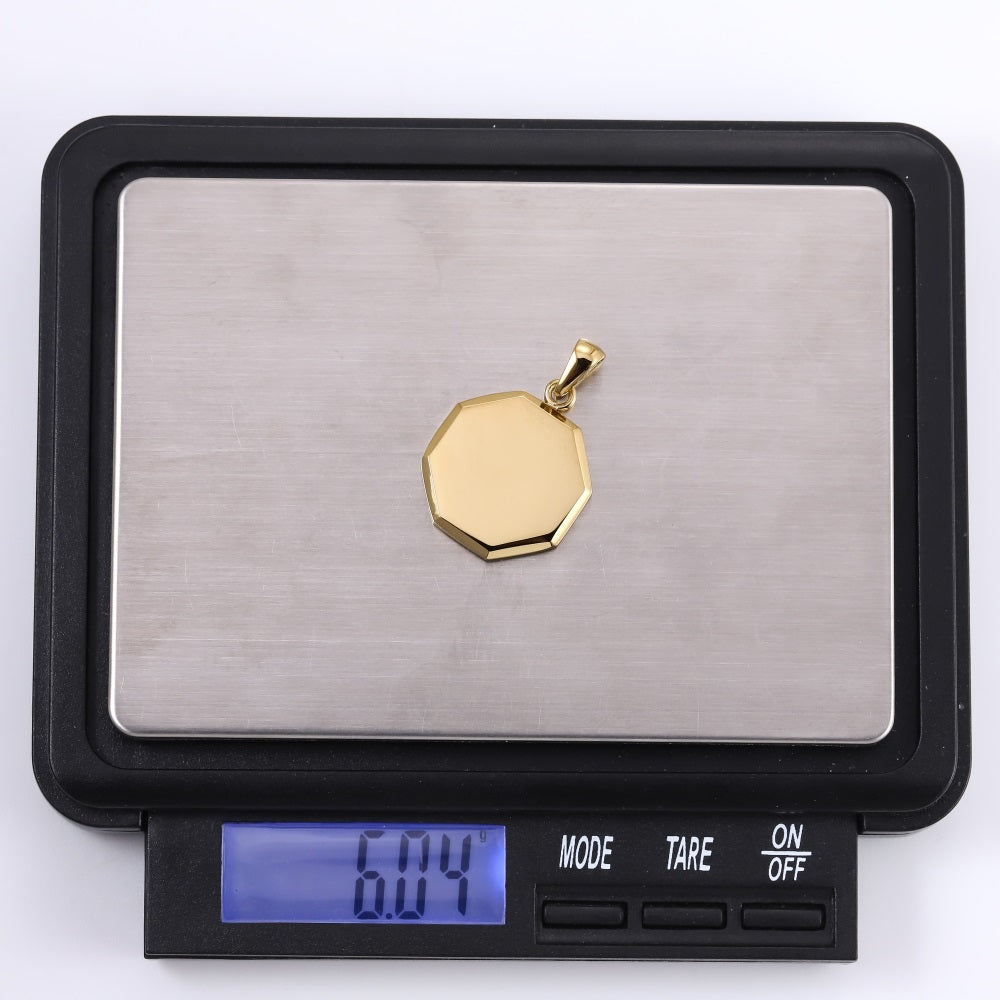 PSS1333 STAINLESS STEEL  OCTAGONAL PENDANT