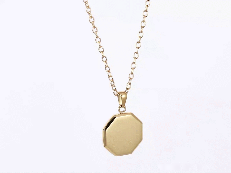 PSS1333 STAINLESS STEEL  OCTAGONAL PENDANT