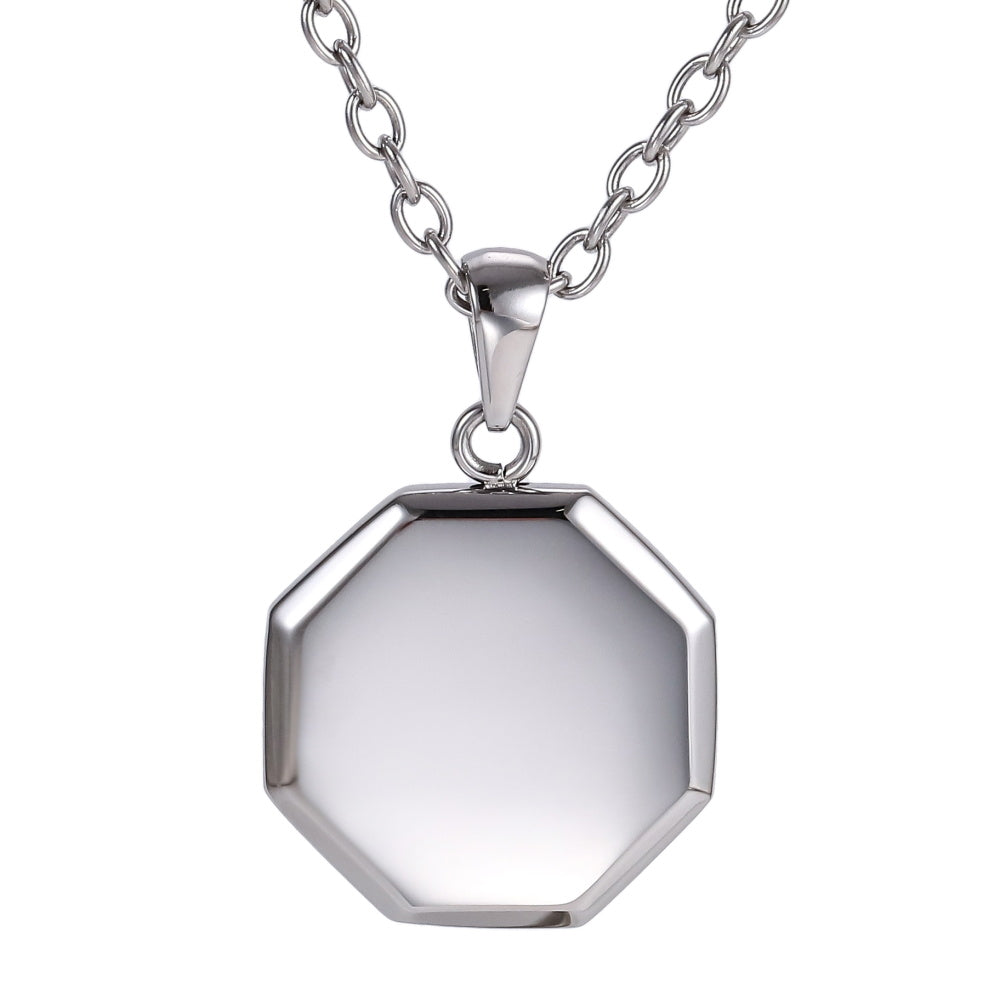 AAB Co. Stainless Steel Octagonal Pendant – Shiny Steel Finish