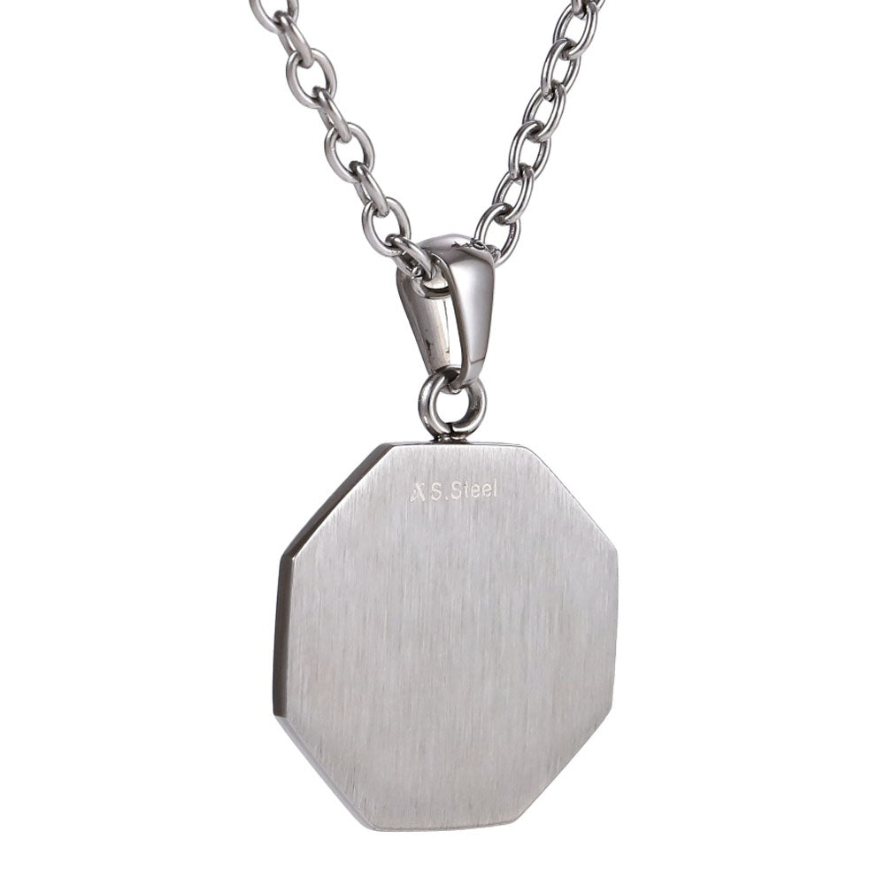 AAB Co. Stainless Steel Octagonal Pendant – Shiny Steel Finish