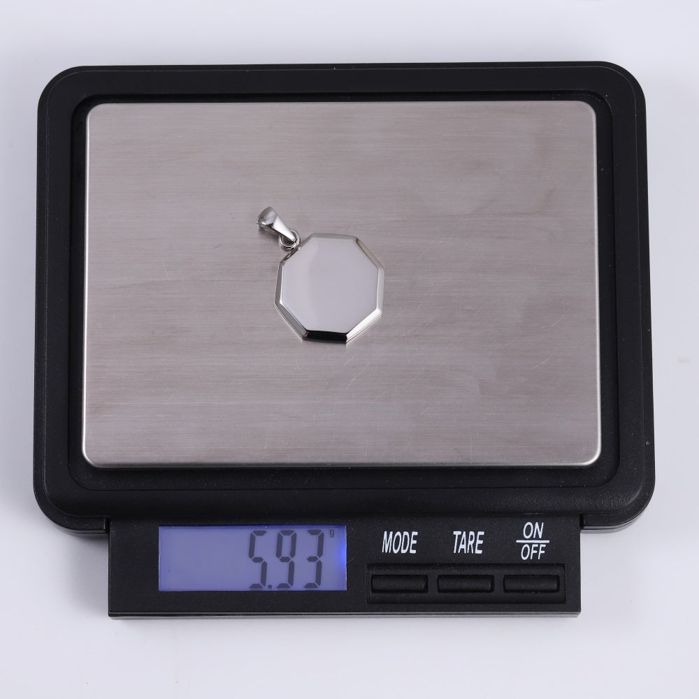 PSS1333 STAINLESS STEEL  OCTAGONAL PENDANT