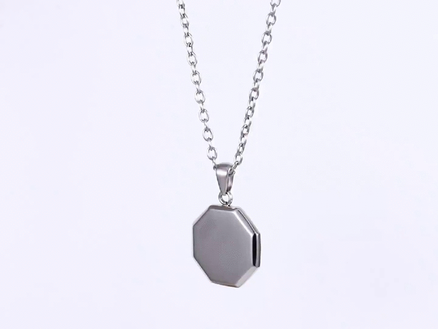 PSS1333 STAINLESS STEEL  OCTAGONAL PENDANT