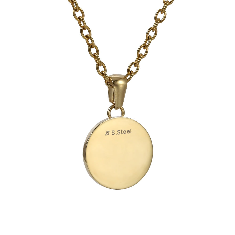 PSS1340 STAINLESS STEEL ROUND PENDANT WITH DIA-DUST