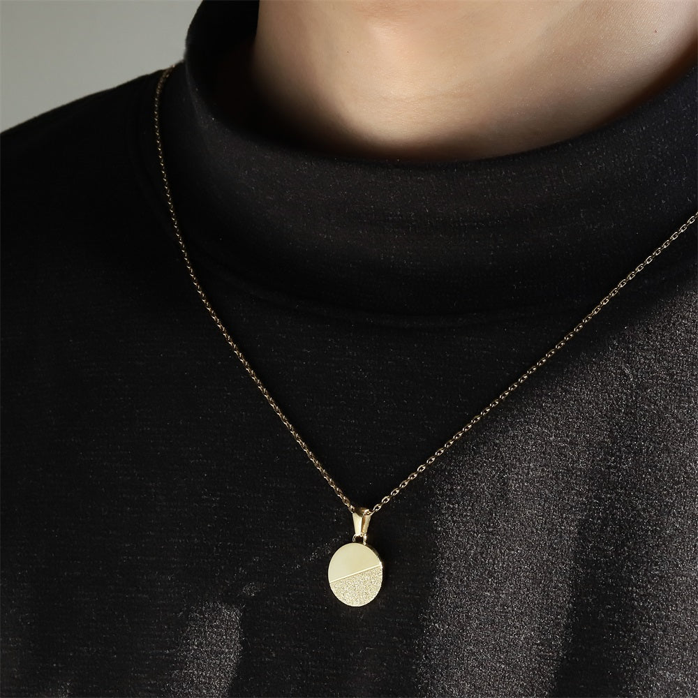 PSS1340 STAINLESS STEEL ROUND PENDANT WITH DIA-DUST