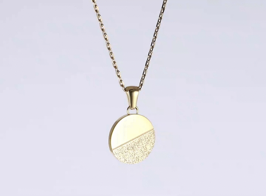 PSS1340 STAINLESS STEEL ROUND PENDANT WITH DIA-DUST