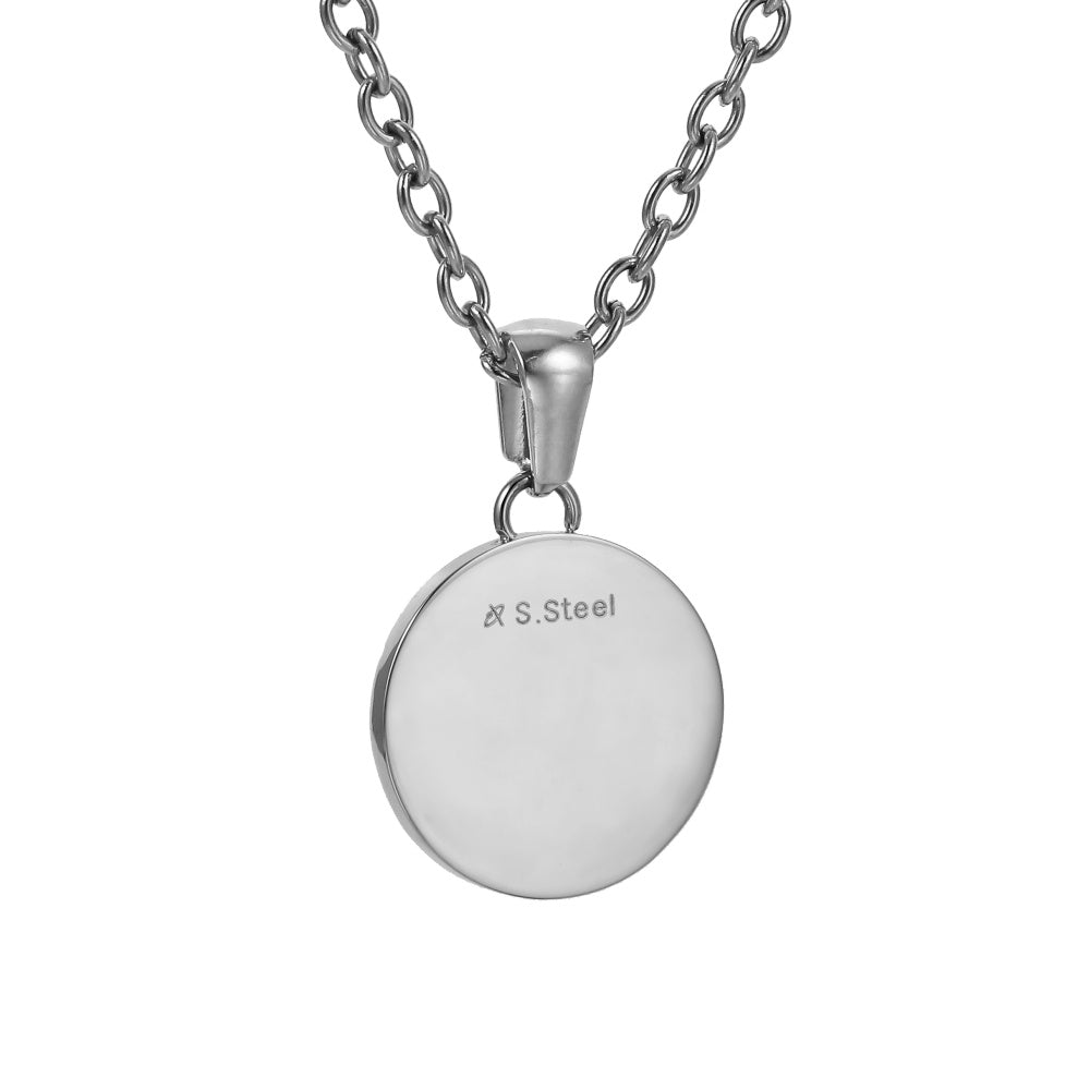 PSS1340 STAINLESS STEEL ROUND PENDANT WITH DIA-DUST