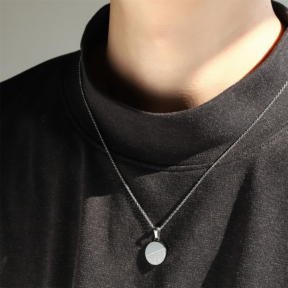 PSS1340 STAINLESS STEEL ROUND PENDANT WITH DIA-DUST