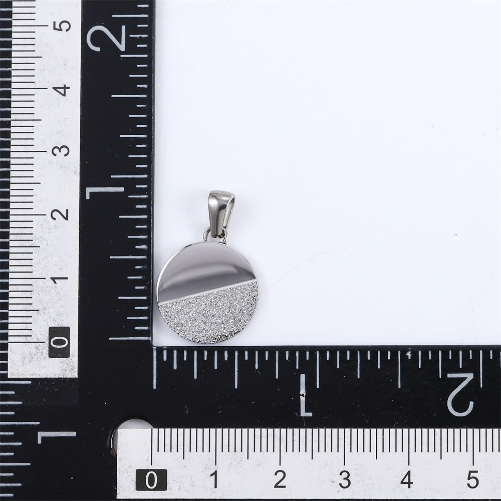 PSS1340 STAINLESS STEEL ROUND PENDANT WITH DIA-DUST
