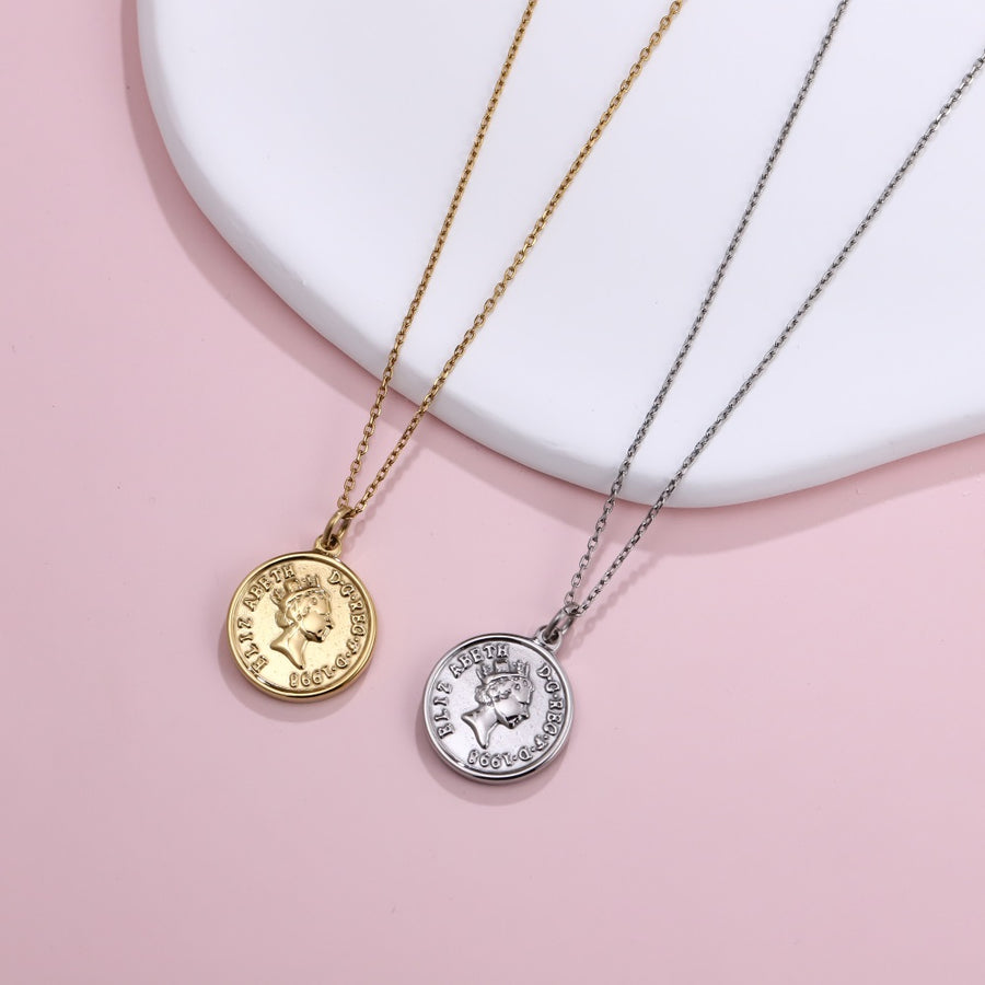 PSS1343 STAINLESS STEEL COIN PENDANT