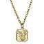 PSS1344 STAINLESS STEEL SQUARE PENDANT WITH FLOWER