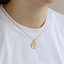 PSS1344 STAINLESS STEEL SQUARE PENDANT WITH FLOWER