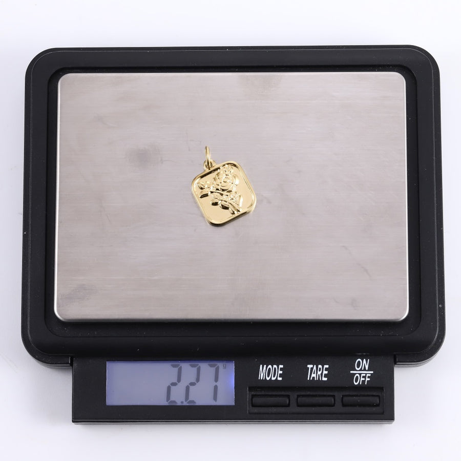 PSS1344 STAINLESS STEEL SQUARE PENDANT WITH FLOWER