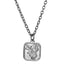 PSS1344 STAINLESS STEEL SQUARE PENDANT WITH FLOWER