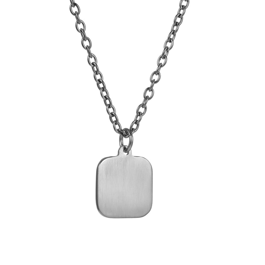 PSS1344 STAINLESS STEEL SQUARE PENDANT WITH FLOWER