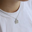 PSS1344 STAINLESS STEEL SQUARE PENDANT WITH FLOWER