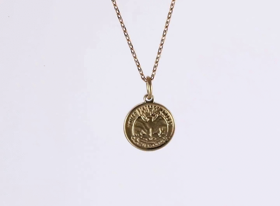 PSS1346 STAINLESS STEEL SMALL COIN PENDANT