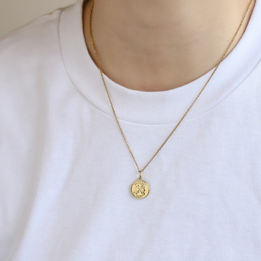 PSS1346 STAINLESS STEEL SMALL COIN PENDANT