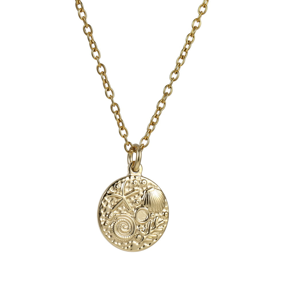 PSS1349 STAINLESS STEEL OCEAN STYLE ROUND PENDANT