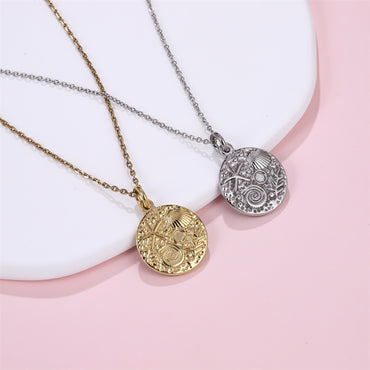 PSS1349 STAINLESS STEEL OCEAN STYLE ROUND PENDANT