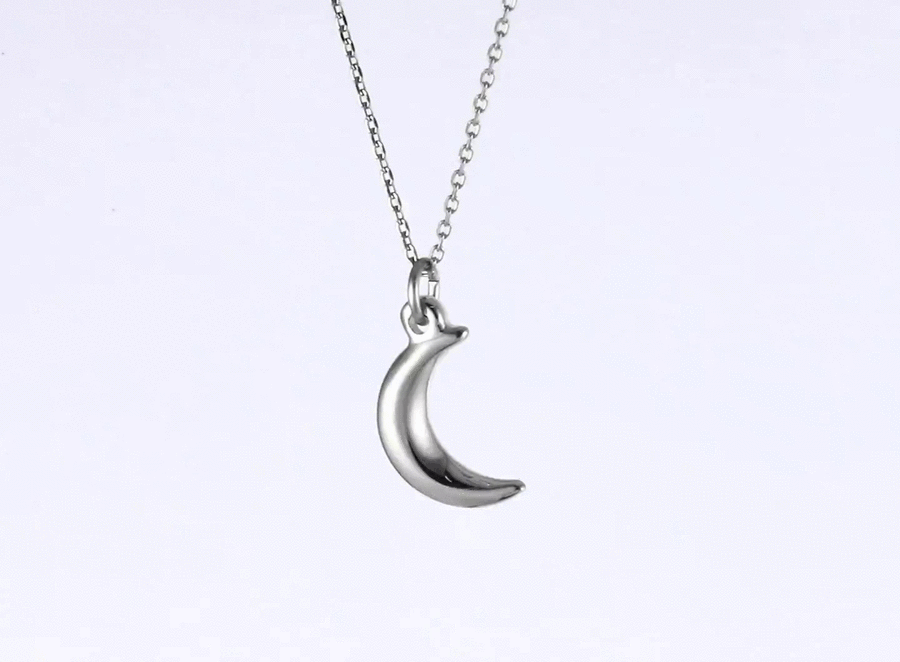 PSS1351 STAINLESS STEEL MOON PENDANT