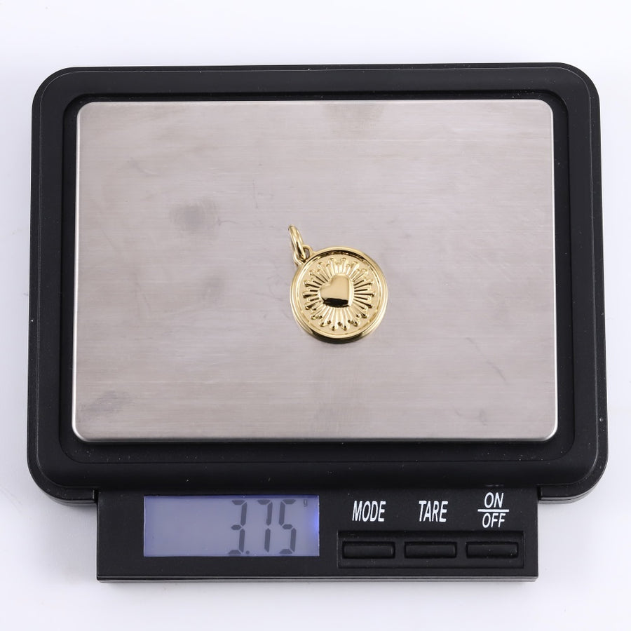 PSS1353 STAINLESS STEEL ROUND PENDANT WITH HEART