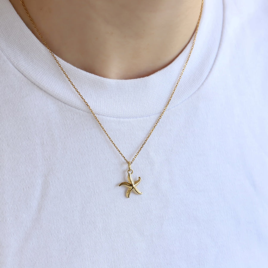 PSS1354 STAINLESS STEEL STARFISH PENDANT