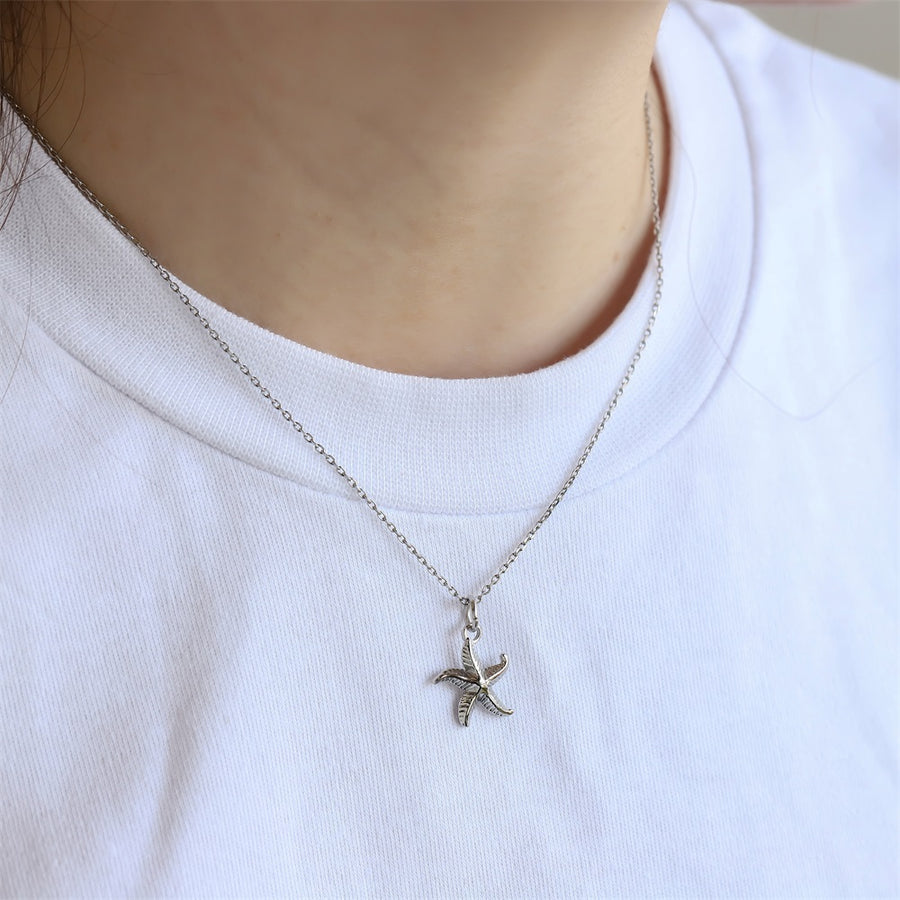 PSS1354 STAINLESS STEEL STARFISH PENDANT