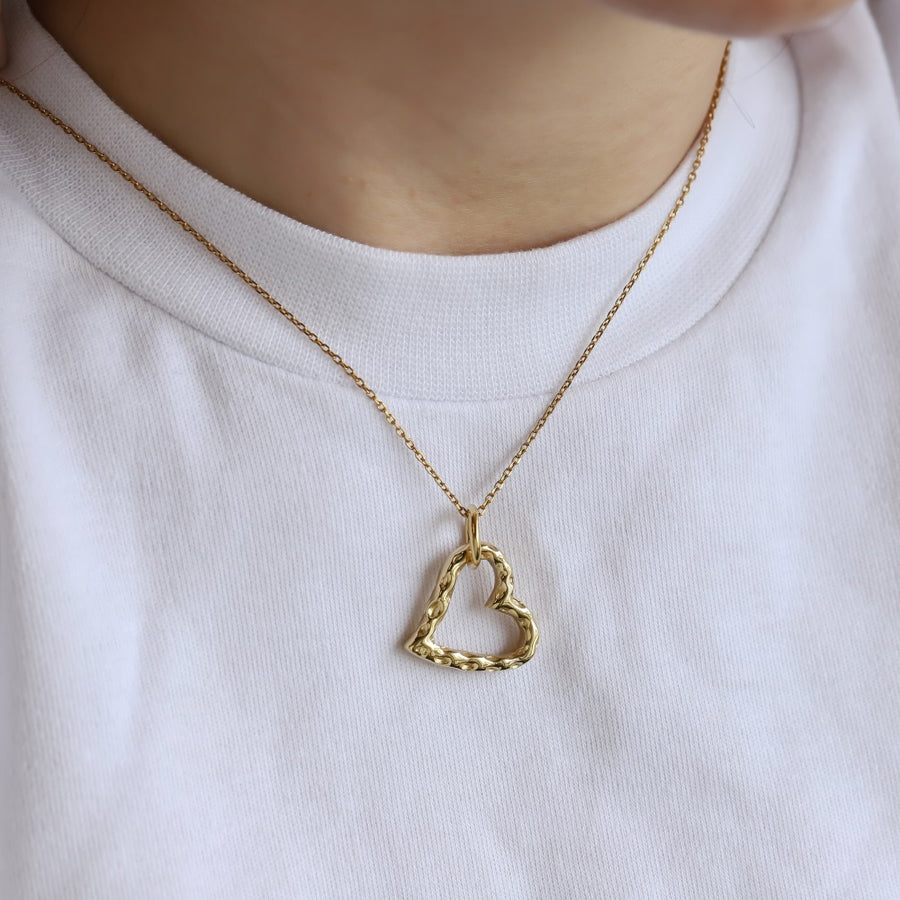 PSS1356 STAINLESS STEEL IRREGULAR HEART SHAPE PENDANT