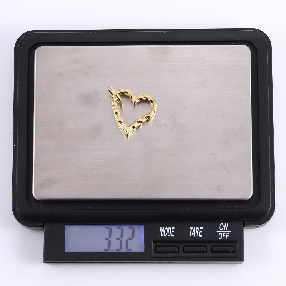 PSS1356 STAINLESS STEEL IRREGULAR HEART SHAPE PENDANT