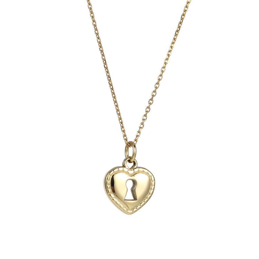 PSS1358 STAINLESS STEEL HEART LOCK PENDANT