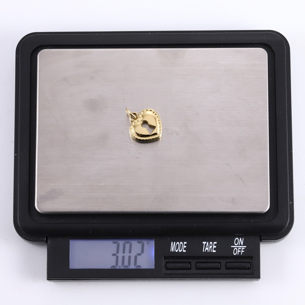 PSS1358 STAINLESS STEEL HEART LOCK PENDANT
