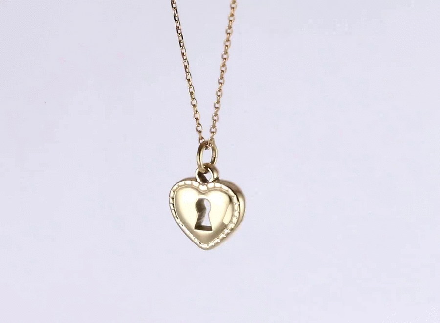 PSS1358 STAINLESS STEEL HEART LOCK PENDANT