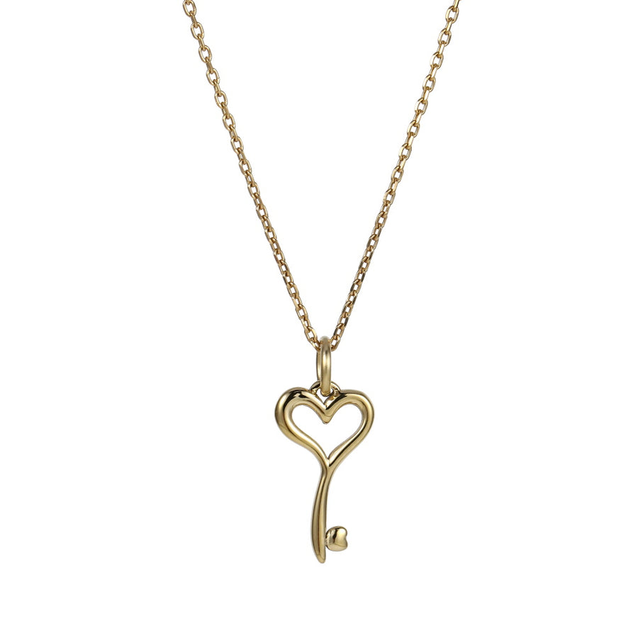 PSS1359 STAINLESS STEEL KEY PENDANT WITH HEART