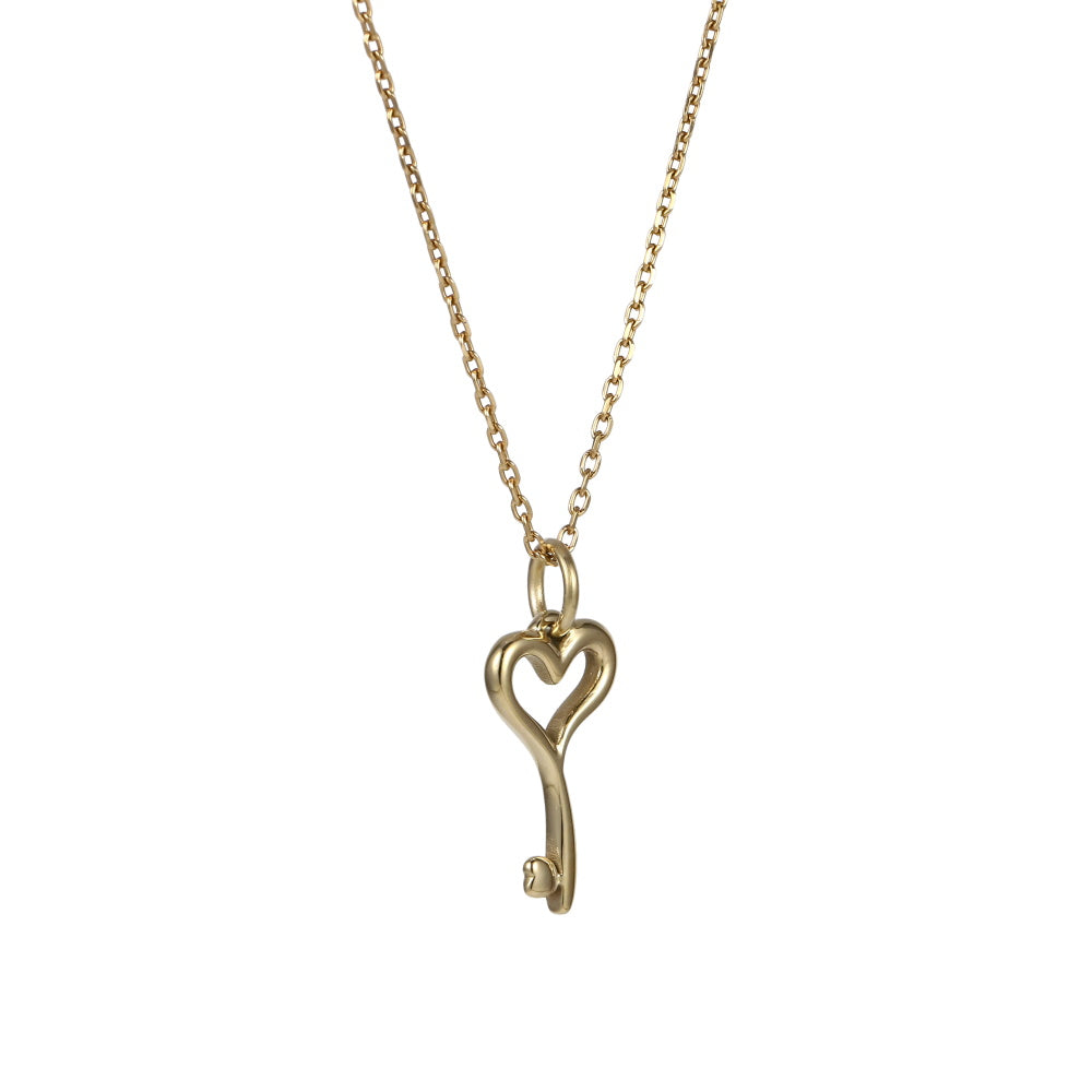PSS1359 STAINLESS STEEL KEY PENDANT WITH HEART
