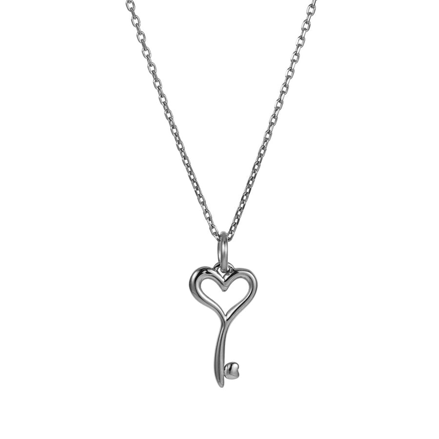 PSS1359 STAINLESS STEEL KEY PENDANT WITH HEART