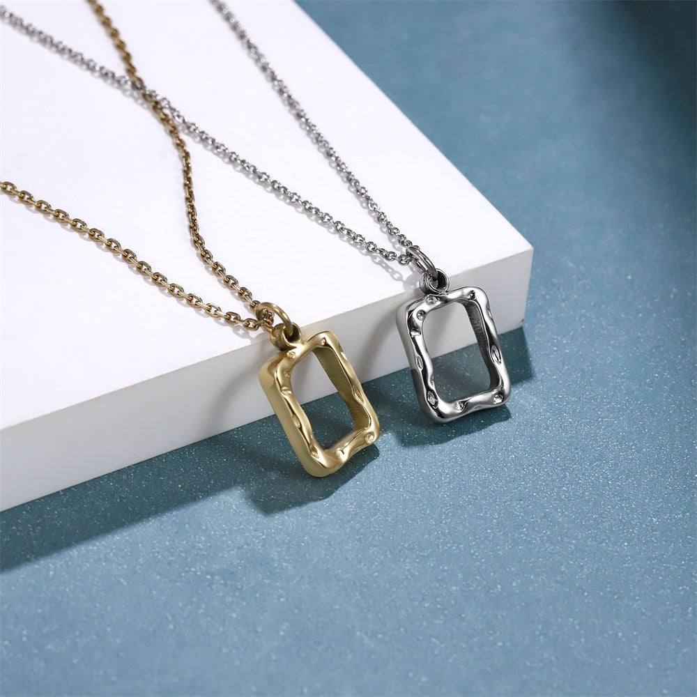 PSS1361 STAINLESS STEEL IRREGULAR SQUARE SHAPE PENDANT