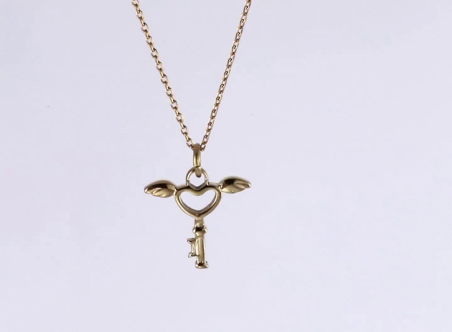 PSS1362 STAINLESS STEEL KEY PENDANT WITH HEART