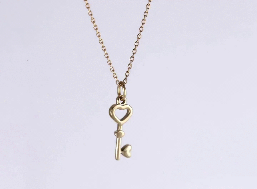 PSS1363 STAINLESS STEEL KEY PENDANT WITH HEART
