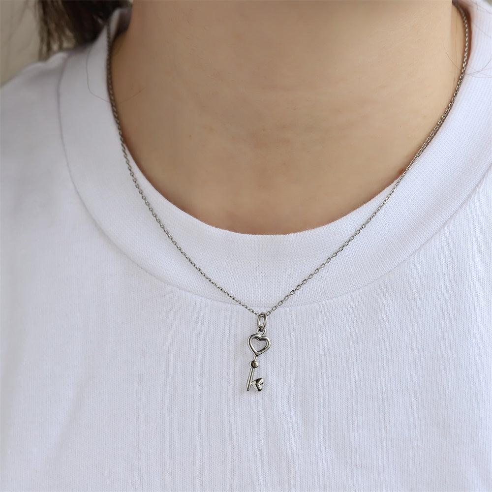 PSS1363 STAINLESS STEEL KEY PENDANT WITH HEART