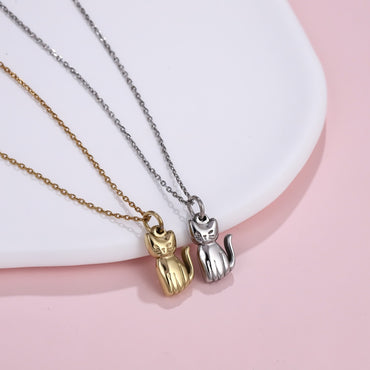 PSS1365 STAINLESS STEEL CAT PENDANT