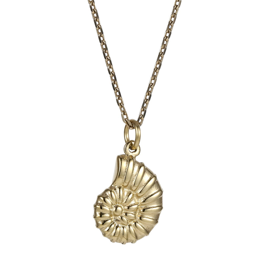 PSS1366 STAINLESS STEEL CROSS-CUT CONCH PENDANT