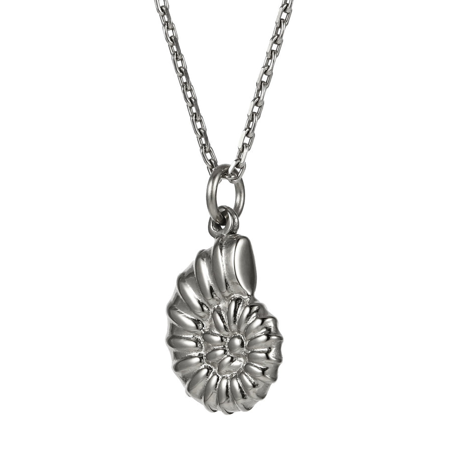PSS1366 STAINLESS STEEL CROSS-CUT CONCH PENDANT