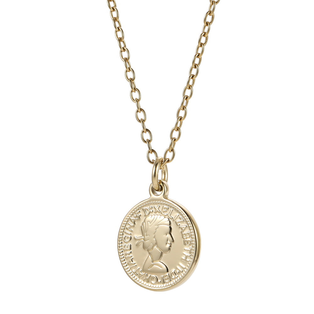 PSS1367 STAINLESS STEEL COIN PENDANT