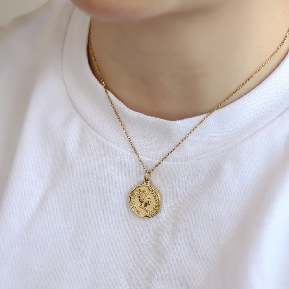 PSS1367 STAINLESS STEEL COIN PENDANT
