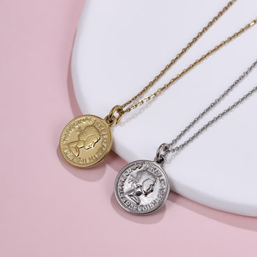 PSS1367 STAINLESS STEEL COIN PENDANT