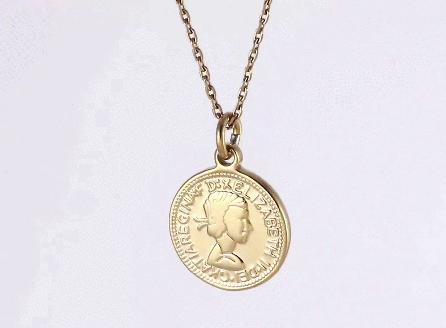 PSS1367 STAINLESS STEEL COIN PENDANT