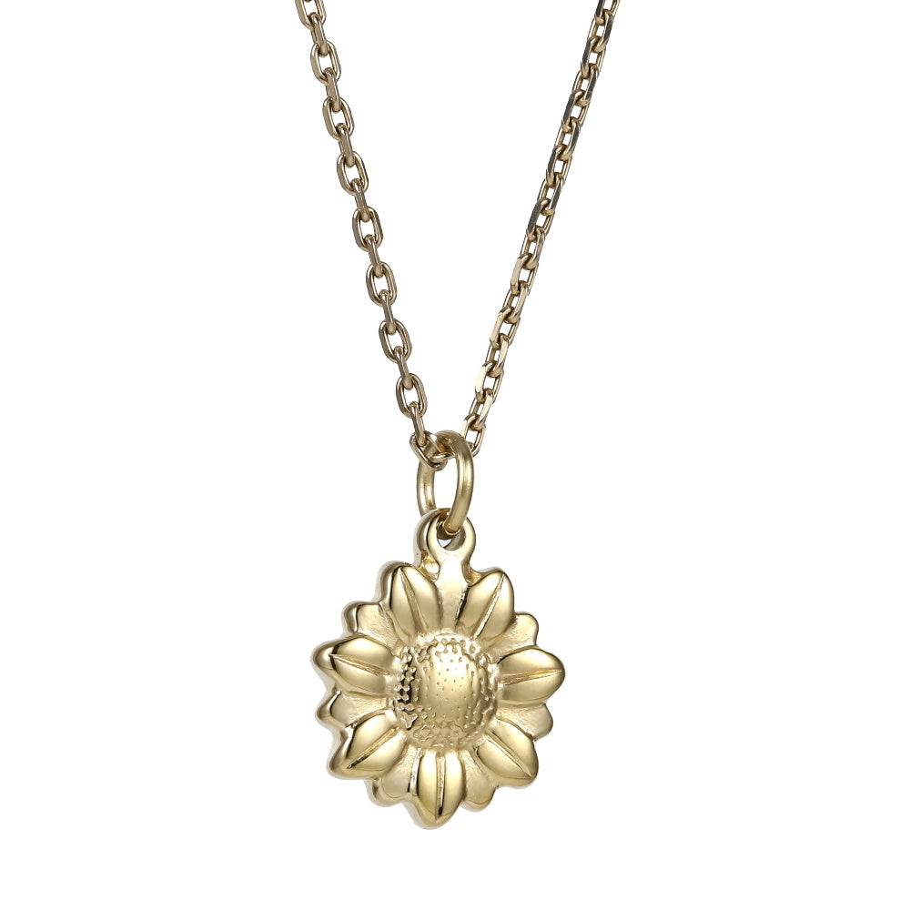 PSS1368 STAINLESS STEEL SUNFLOWER PENDANT